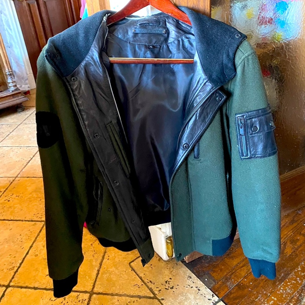 DANIEL WON FLIGHT JACKET VINTAGE EXCELLENT CONDITION LEATHER / WOOL